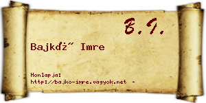 Bajkó Imre névjegykártya